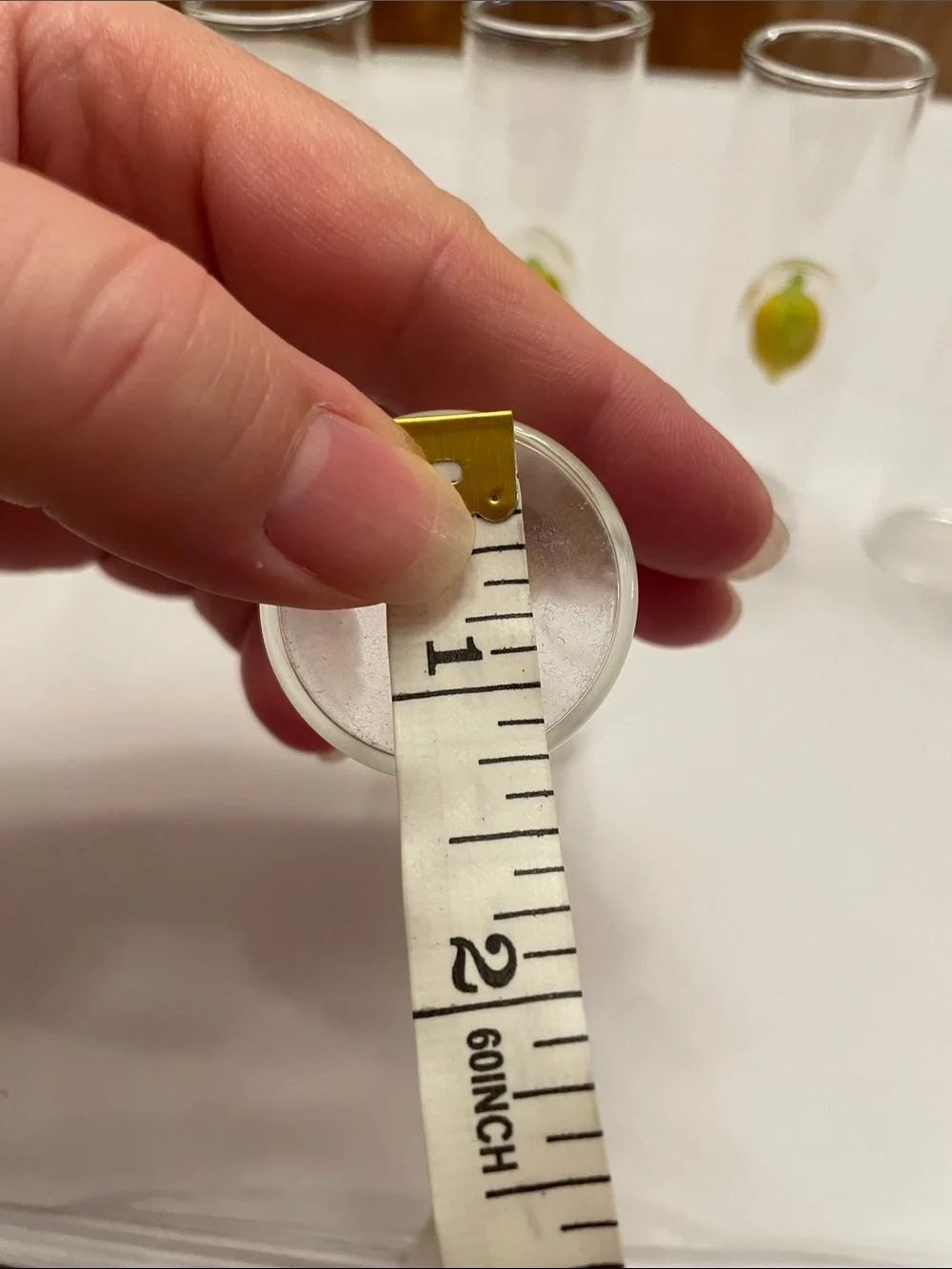 Set of 5 Clear Glass Shot Glasses with Yellow Lemon Accent